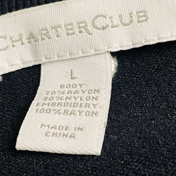 Charter Club Womens Cardigan Sweater Black White Polka Dot Size Large - Picture 3 of 8